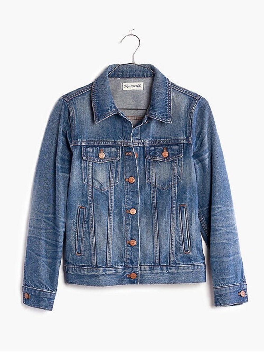 MADEWELL Jean Jacket Medium Blue Pinter Wash Cotton Denim Size Small